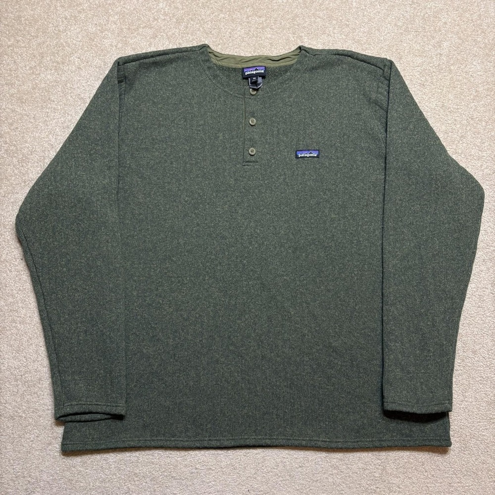 Patagonia Better Sweater Henley Pullover Mens 3XL Green Knit Fleece STY 26305